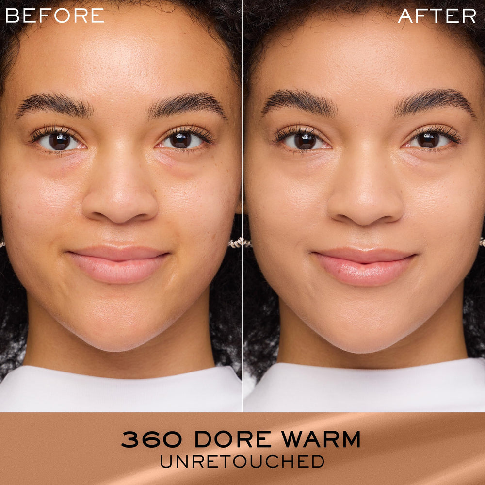 Lancôme creamy foundation texture close-up showing hydrating, smooth finish