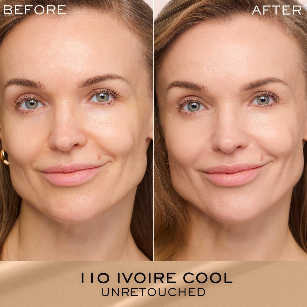 Lancôme micro-pearls close-up demonstrating light-reflecting finish to blur lines and shadows