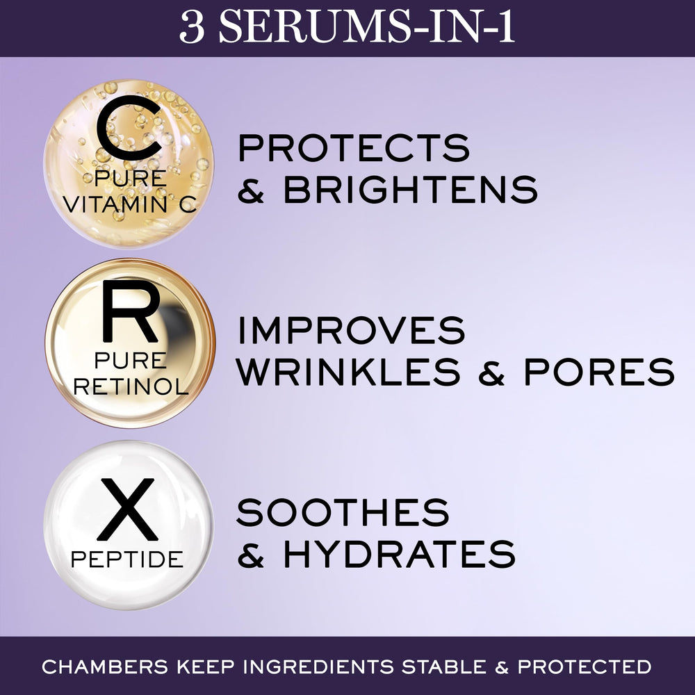 Lancôme serum texture on pump, smooth consistency benefits radiance