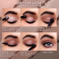 Lancôme applied eye look using Taupe Craze shades for day-to-night versatility