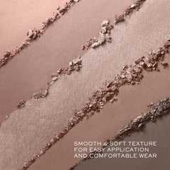 Lancôme open palette close-up of five pans displaying matte and metallic finishes, easy selection