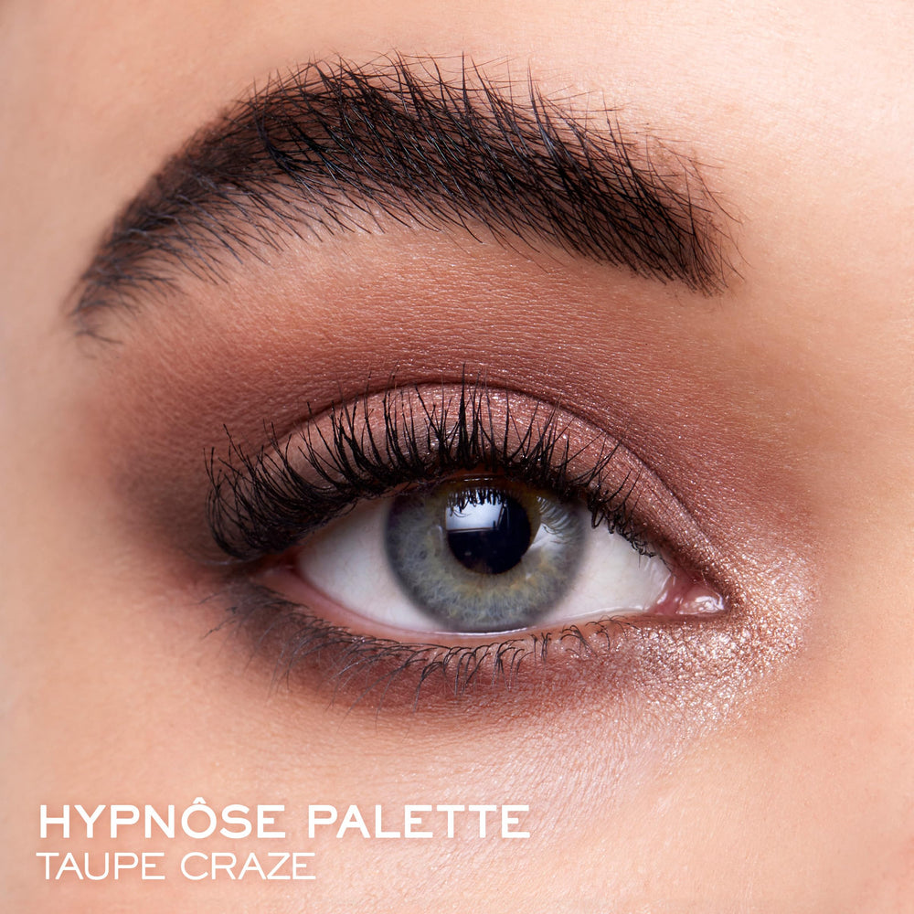 Lancôme swatch of Taupe Craze textures on skin showing smooth high-pigment payoff