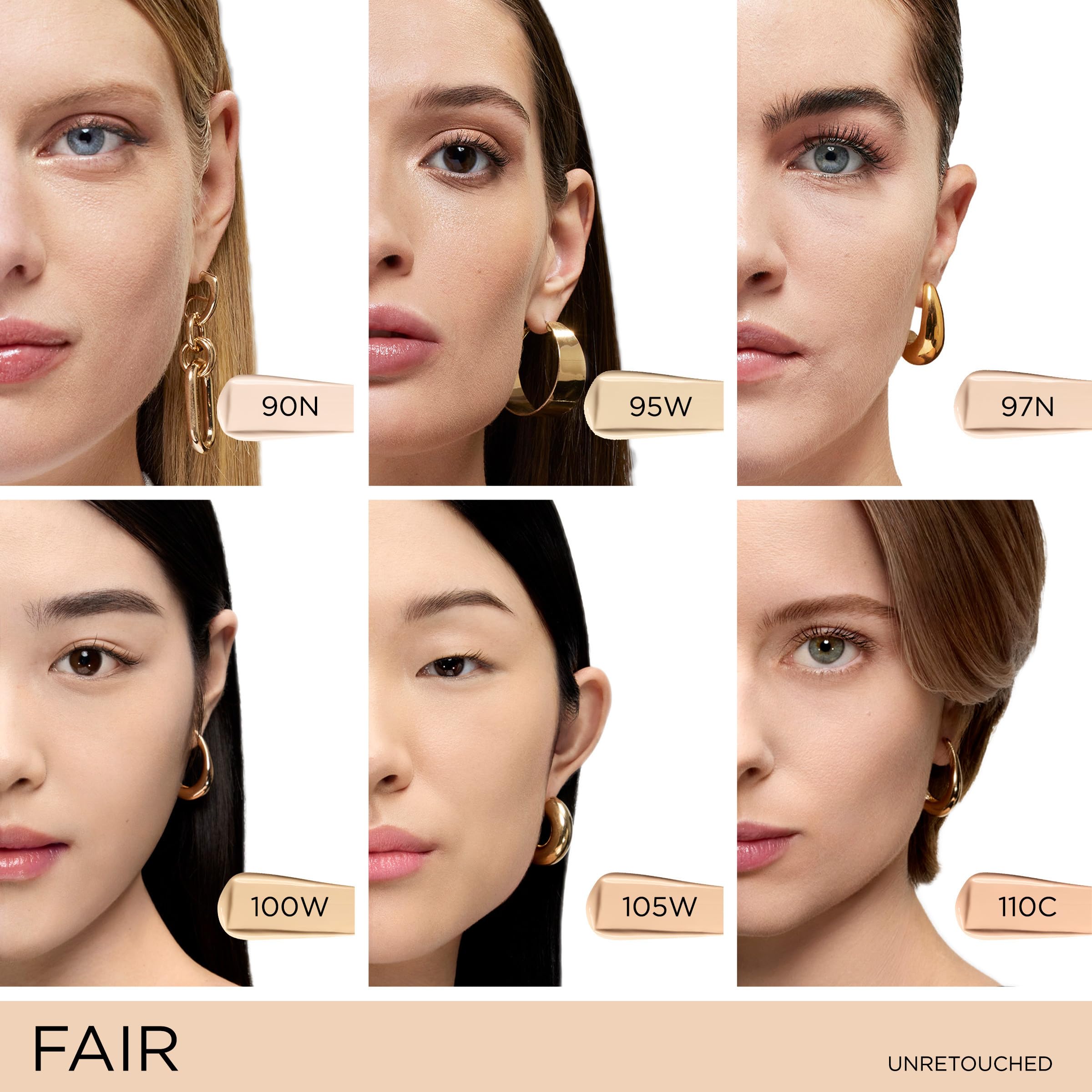 Lancôme foundation blended with sponge to show buildable coverage benefit