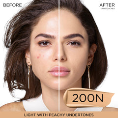 Lancôme closeup of foundation dispensed from pump showing smooth texture