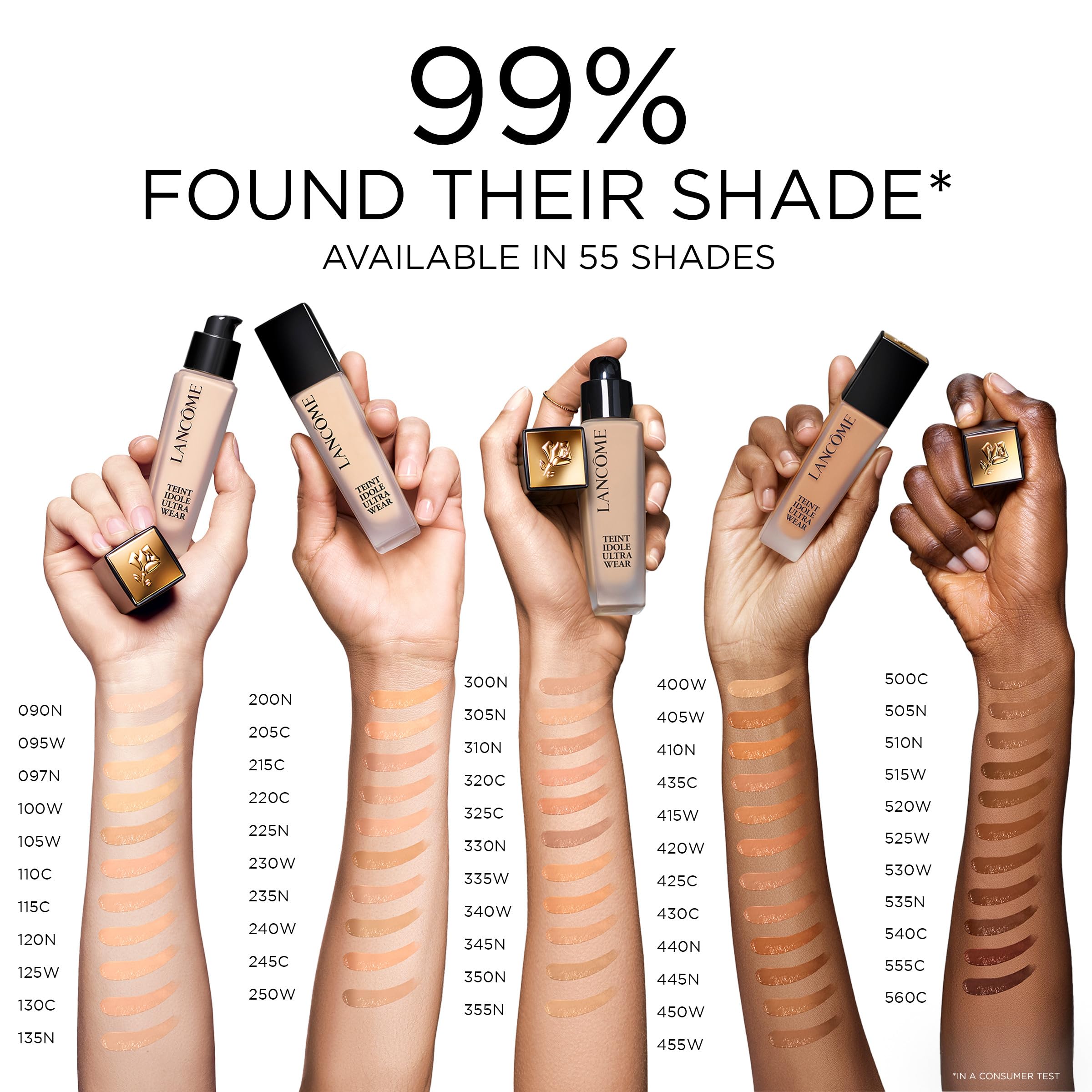 Lancôme foundation texture swatch highlighting blendable finish