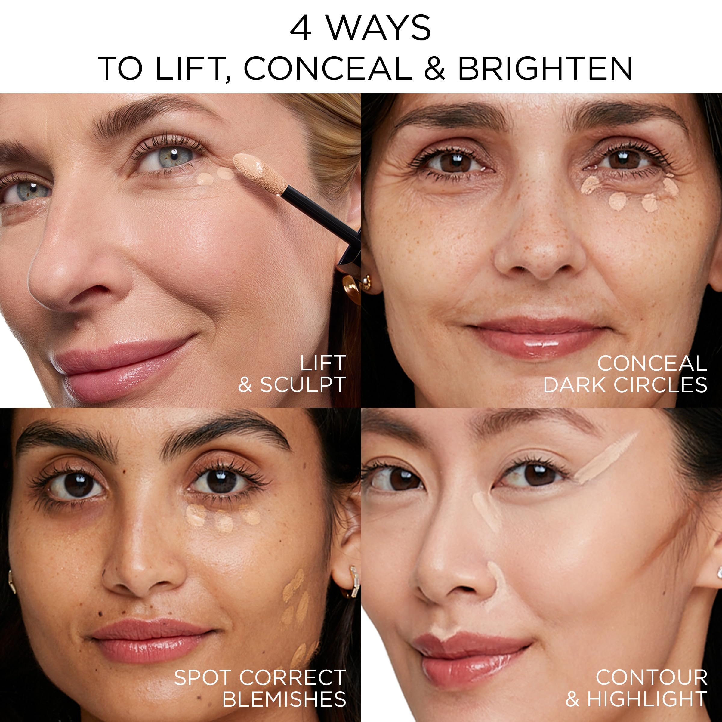 Lancôme model wearing concealer for a natural matte perfected complexion