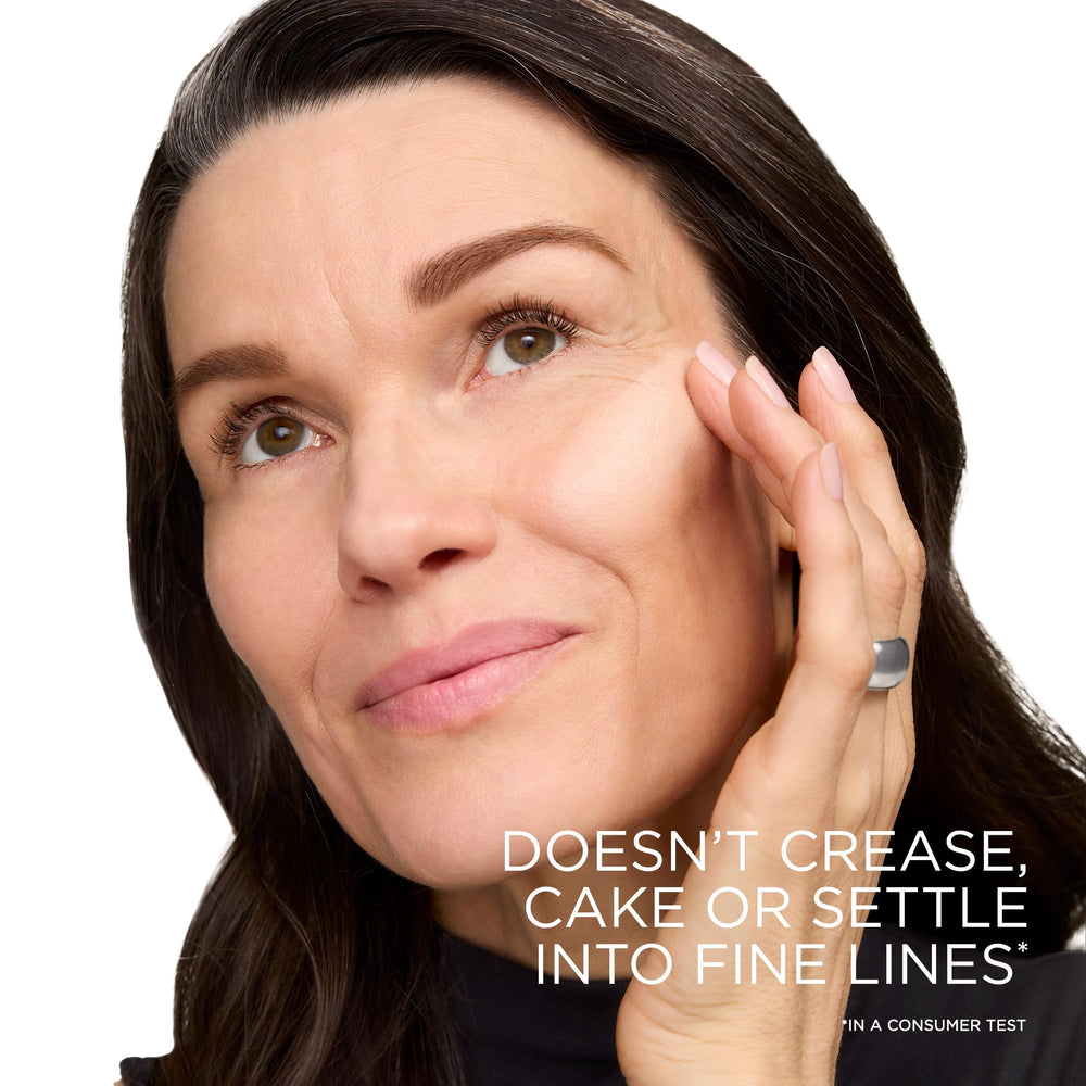 Lancôme blended result on cheek showing pore‑smoothing natural finish benefit
