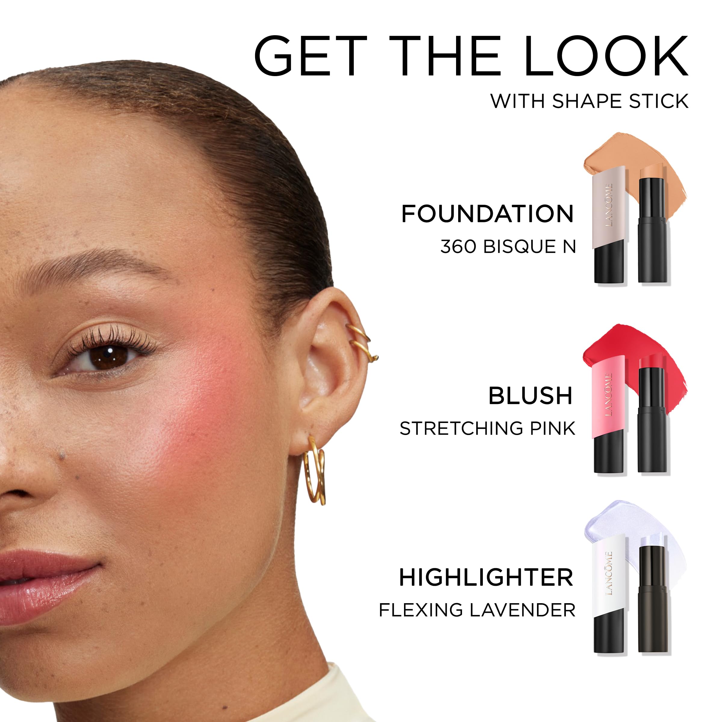Lancôme stick tucked in pocket demonstrating travel-ready, easy touchup benefit