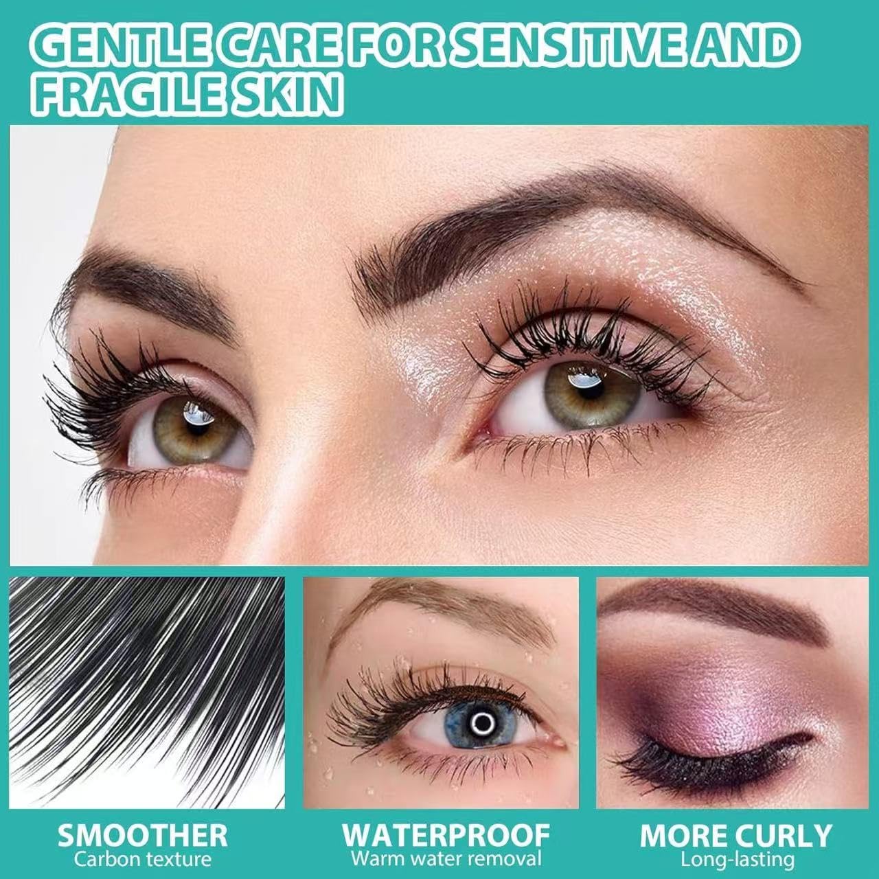 Lancool Thrive mascara texture close-up illustrating fiber formula for length