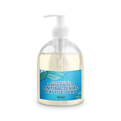 LandLSoap front label showing 16 oz bottle and unscented benefit