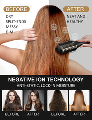 LANDOT charcoal-infused bristles detail preventing tangles and heat damage