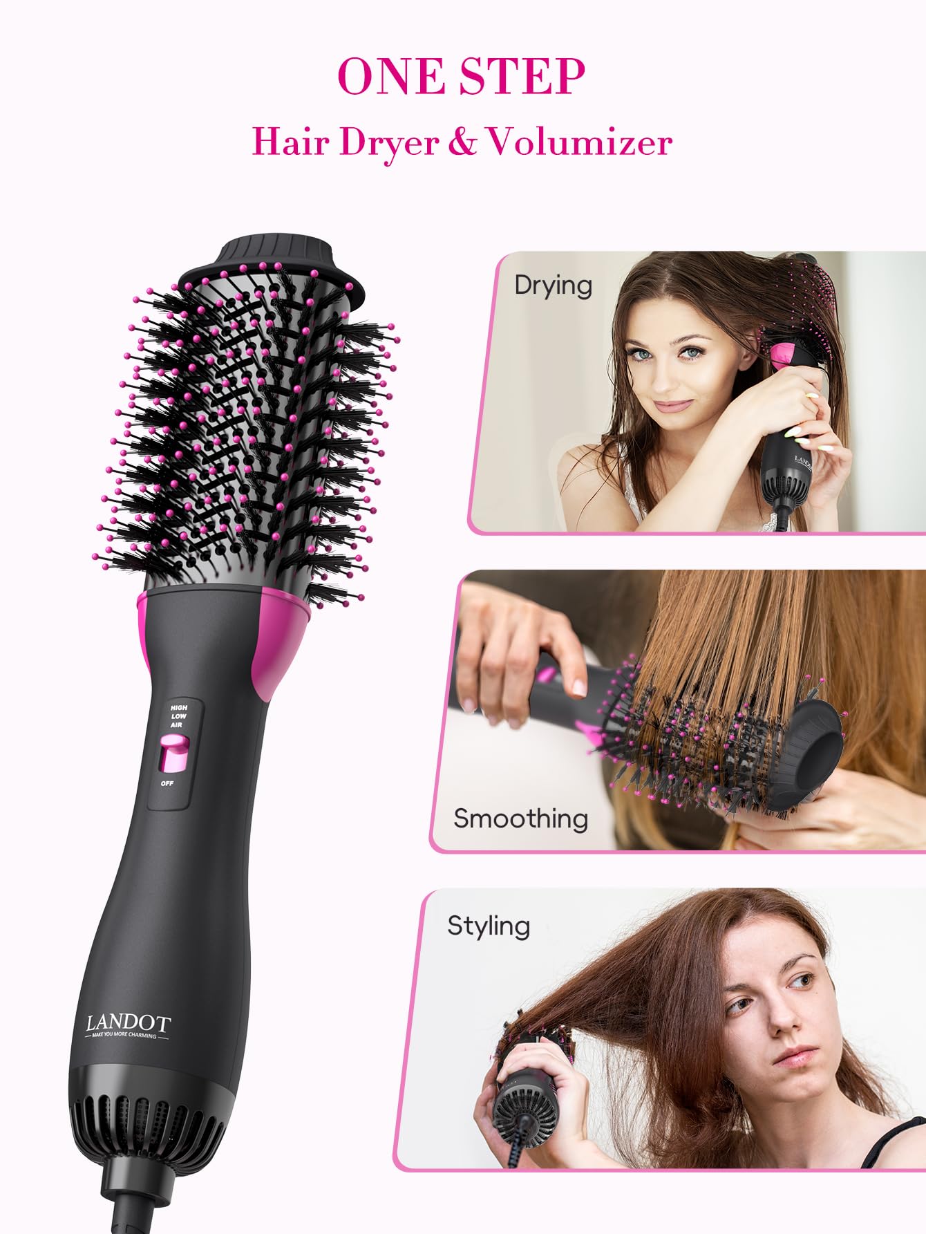 LANDOT creating soft waves without a separate curling iron