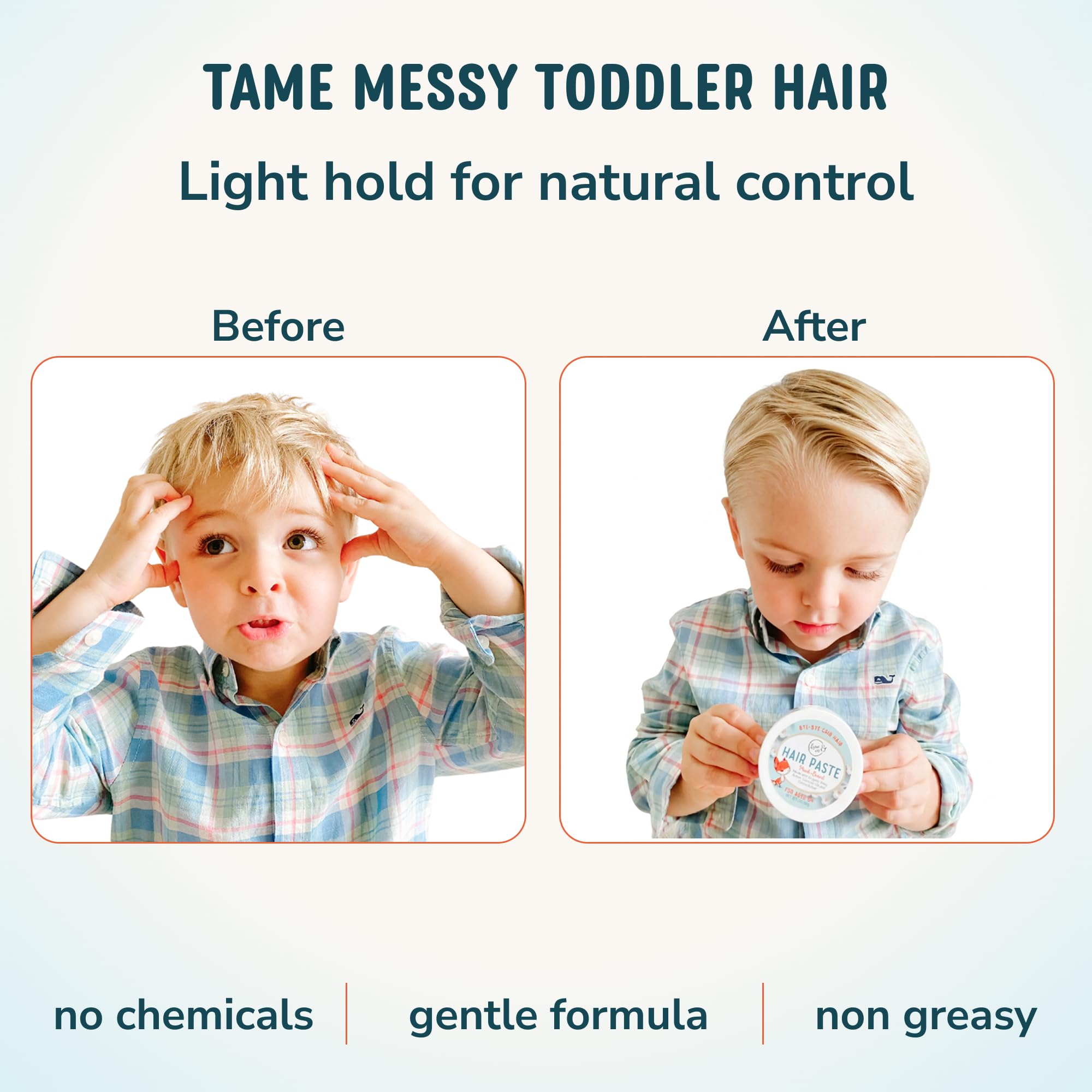 LANE & CO. applying paste on parent’s hand for fast, simple styling