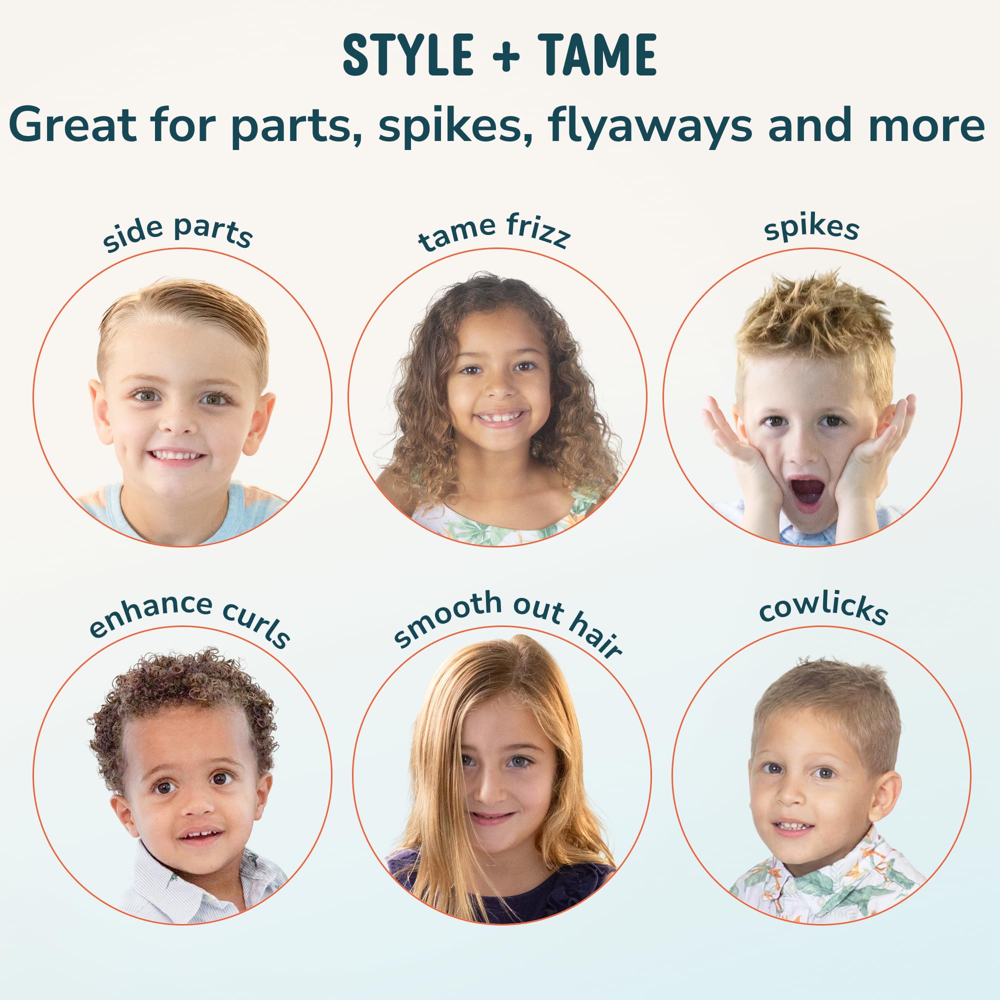 LANE & CO. baby before and after showing tamed flyaways and neat hair