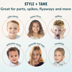 LANE & CO. baby before and after showing tamed flyaways and neat hair
