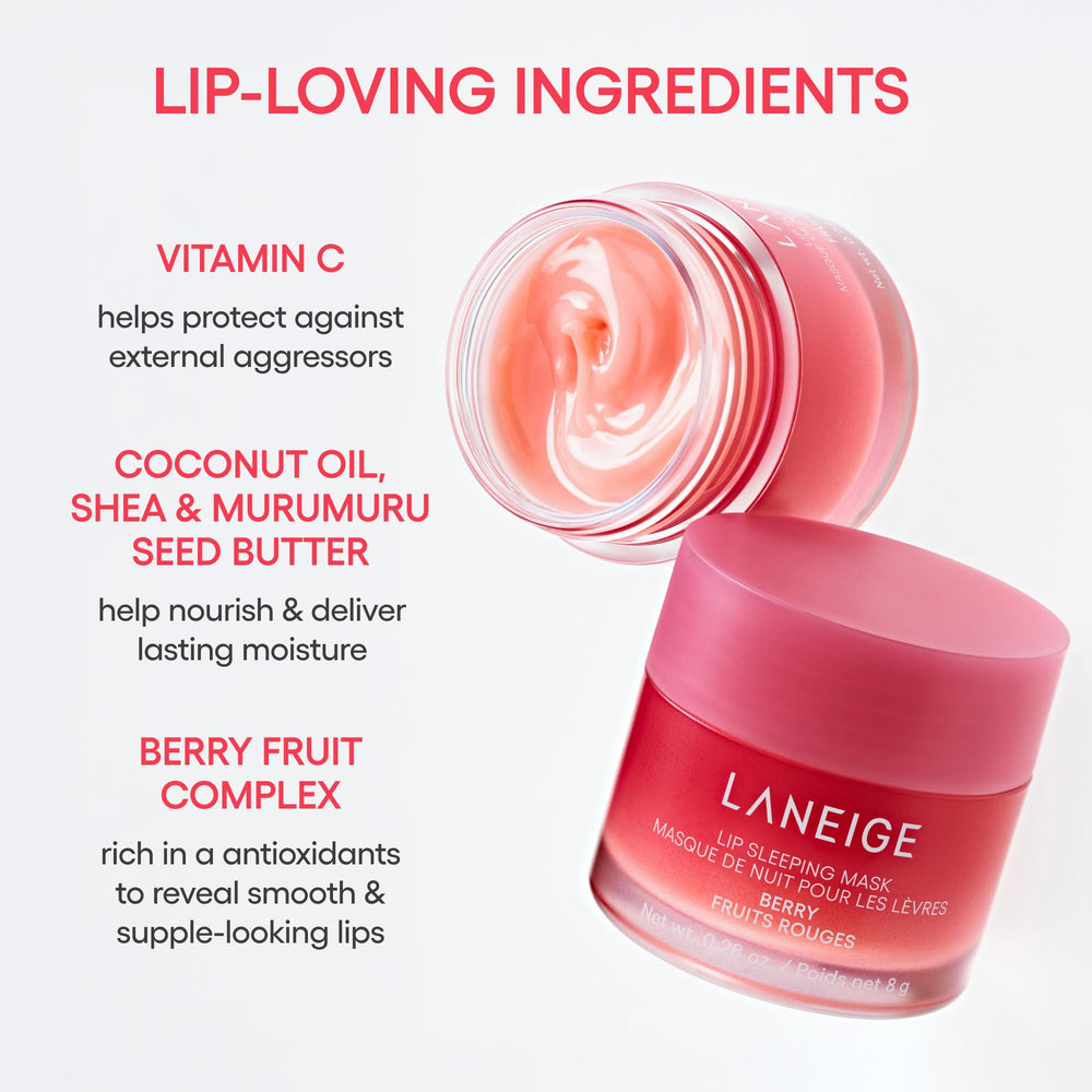 LANEIGE applied on lips closeup showing smooth finish and softer-looking results benefit