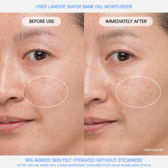 LANEIGE cream beads melting on skin showing instant cooling hydration benefit