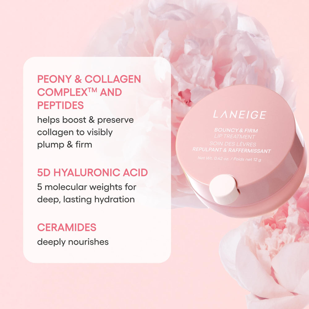 LANEIGE before and after lips comparison showing visible plumping and firmer look benefit