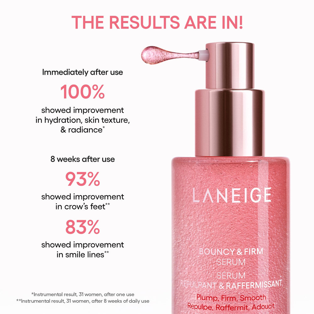 LANEIGE serum applied to under-eye area showing gentle coverage and smoothing benefit