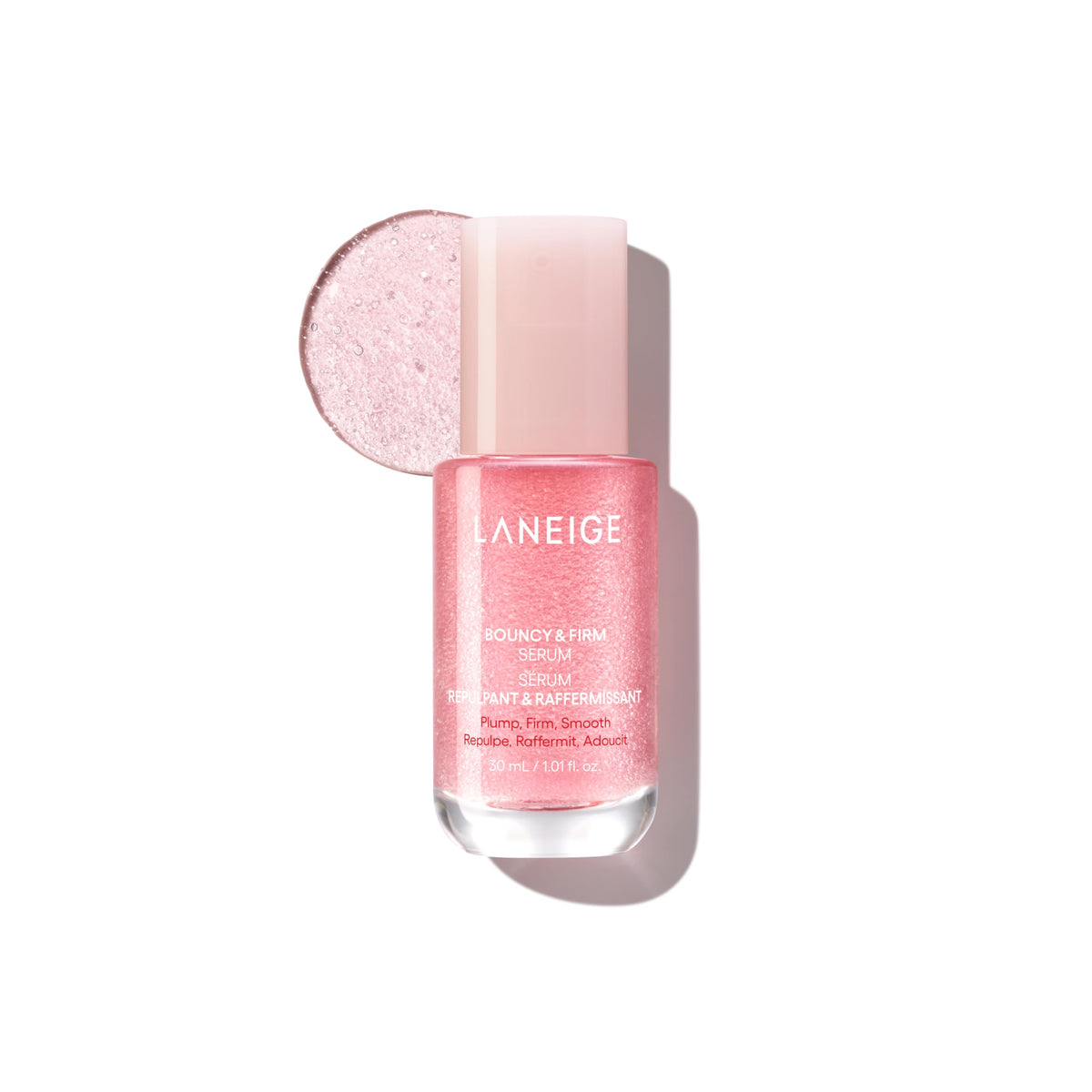 LANEIGE front packaging showing serum bottle and box, clear product identity and benefit