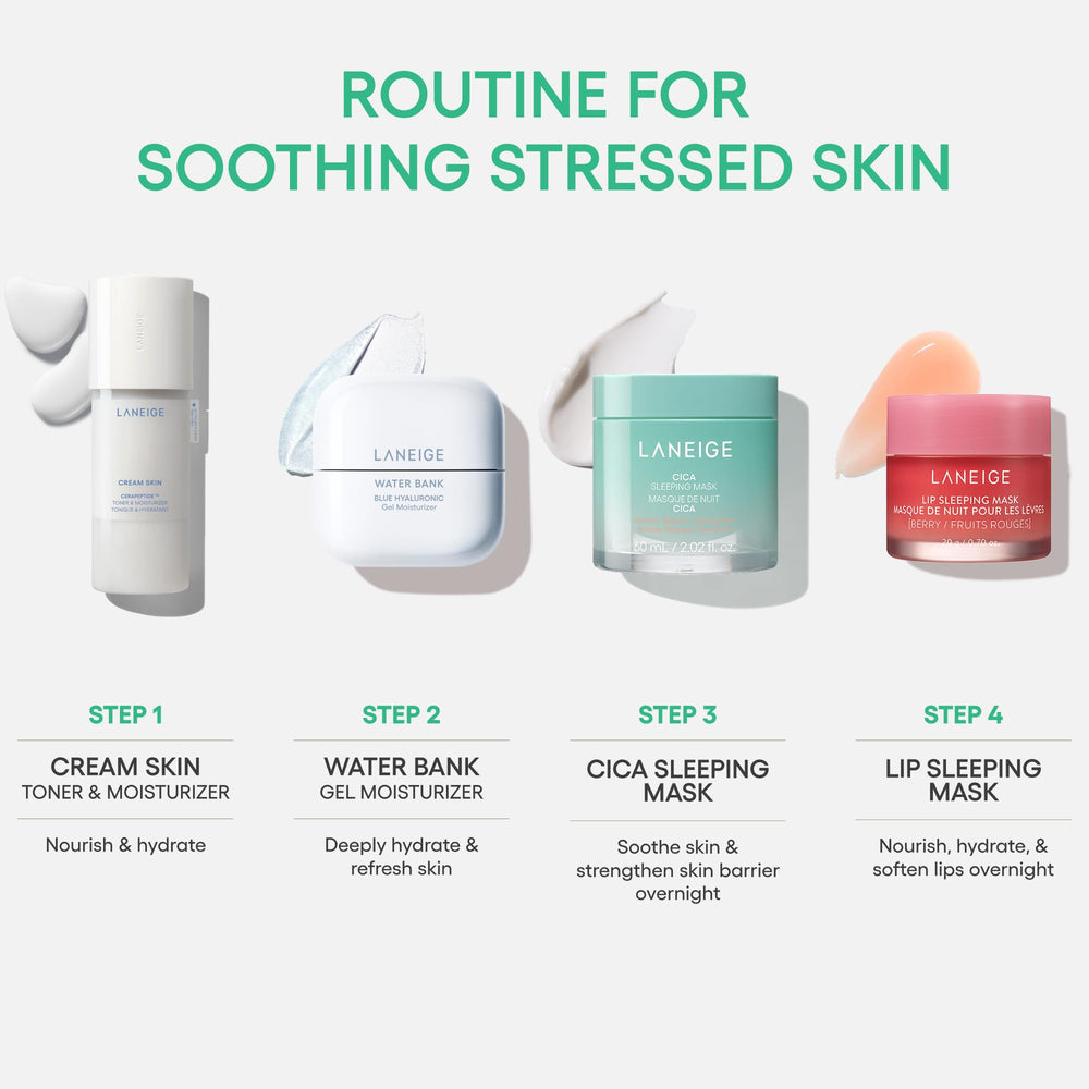 LANEIGE cream absorbing into skin to display non-greasy hydration