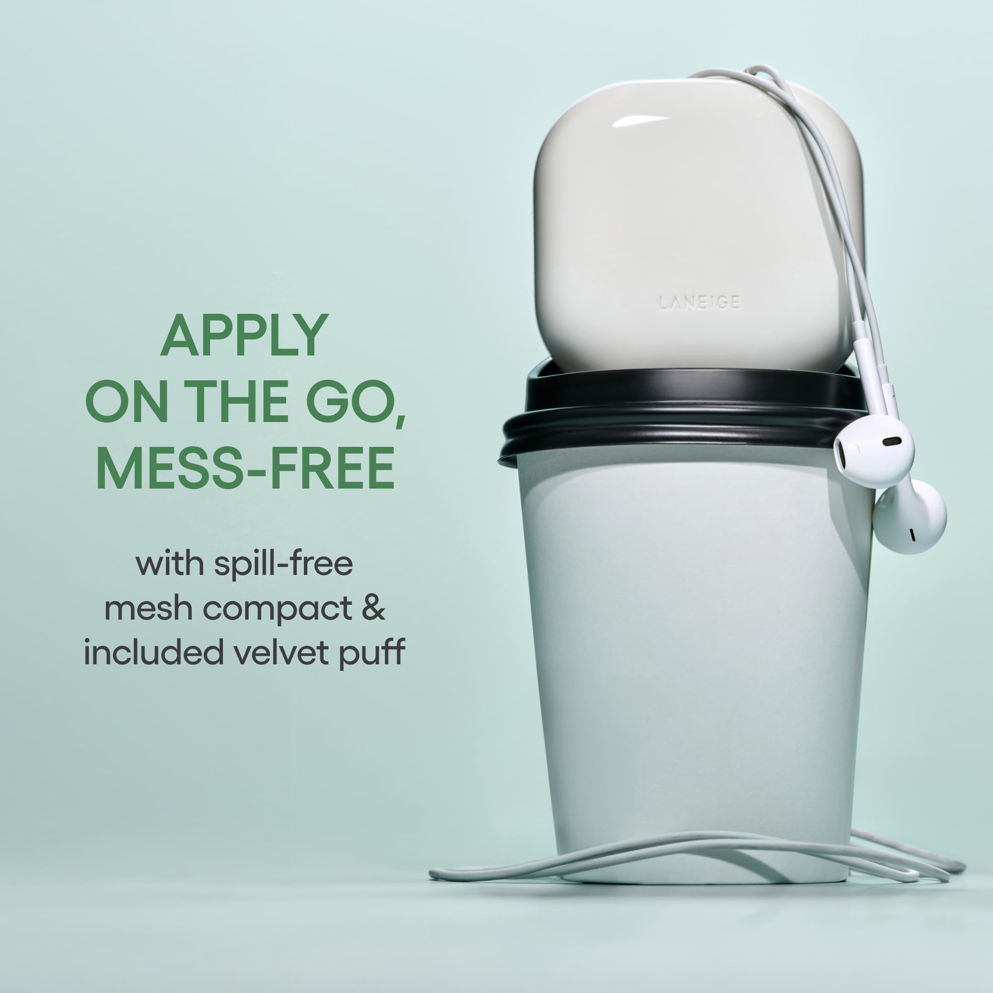 LANEIGE compact label and ingredients panel offering formula transparency