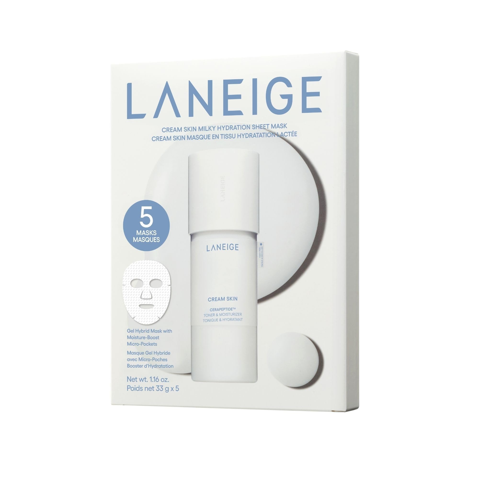 LANEIGE front pouch showing product and branding, highlighting immediate hydration