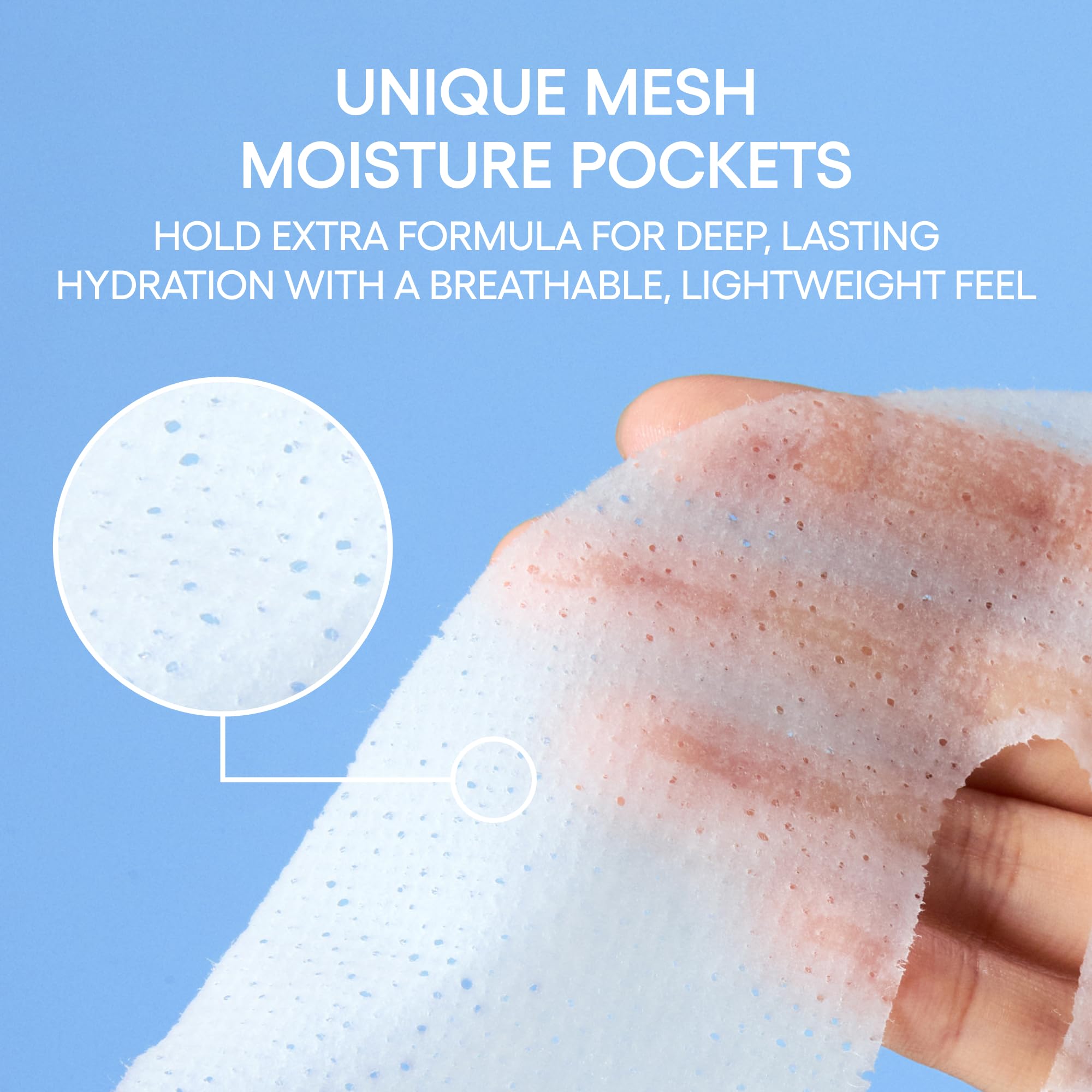 LANEIGE detailed mesh moisture pocket in sheet mask for enhanced serum absorption