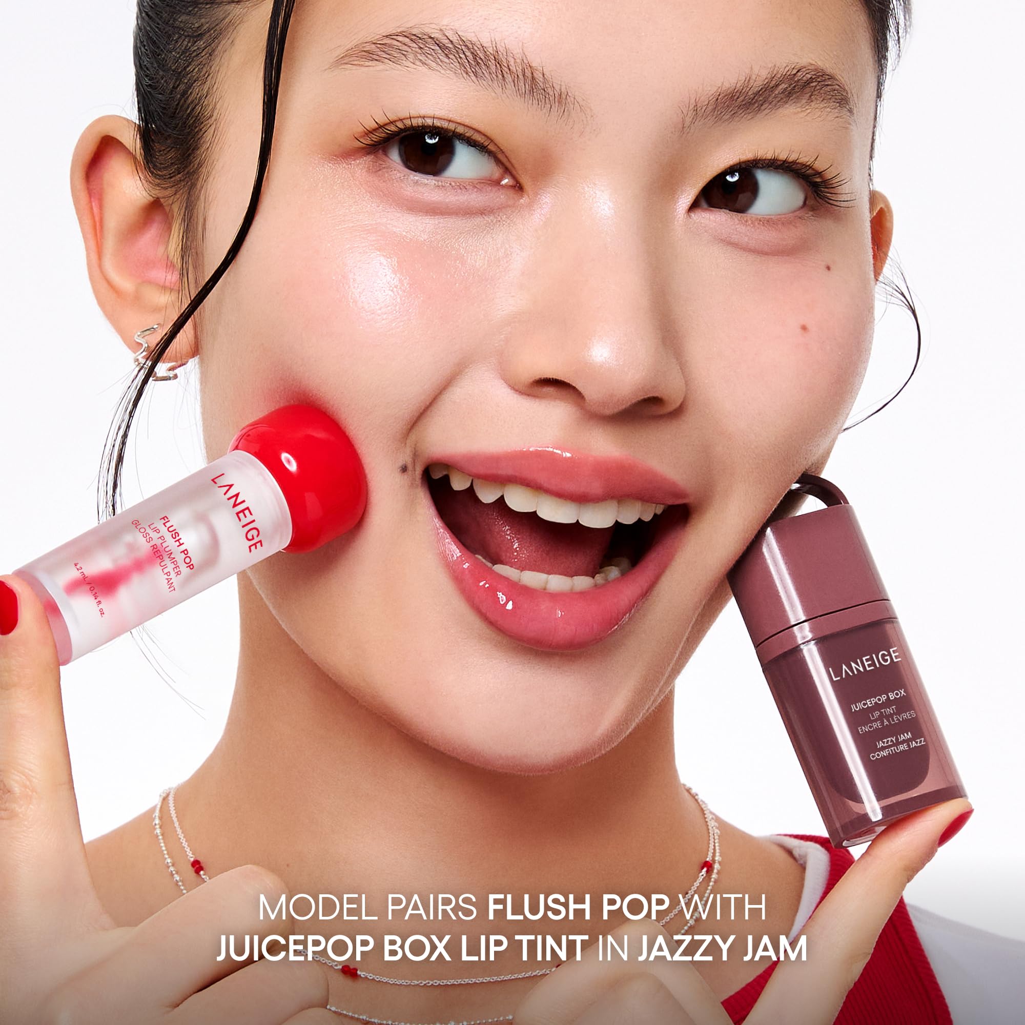LANEIGE clear gloss reflecting light to show high-shine, plumping effect