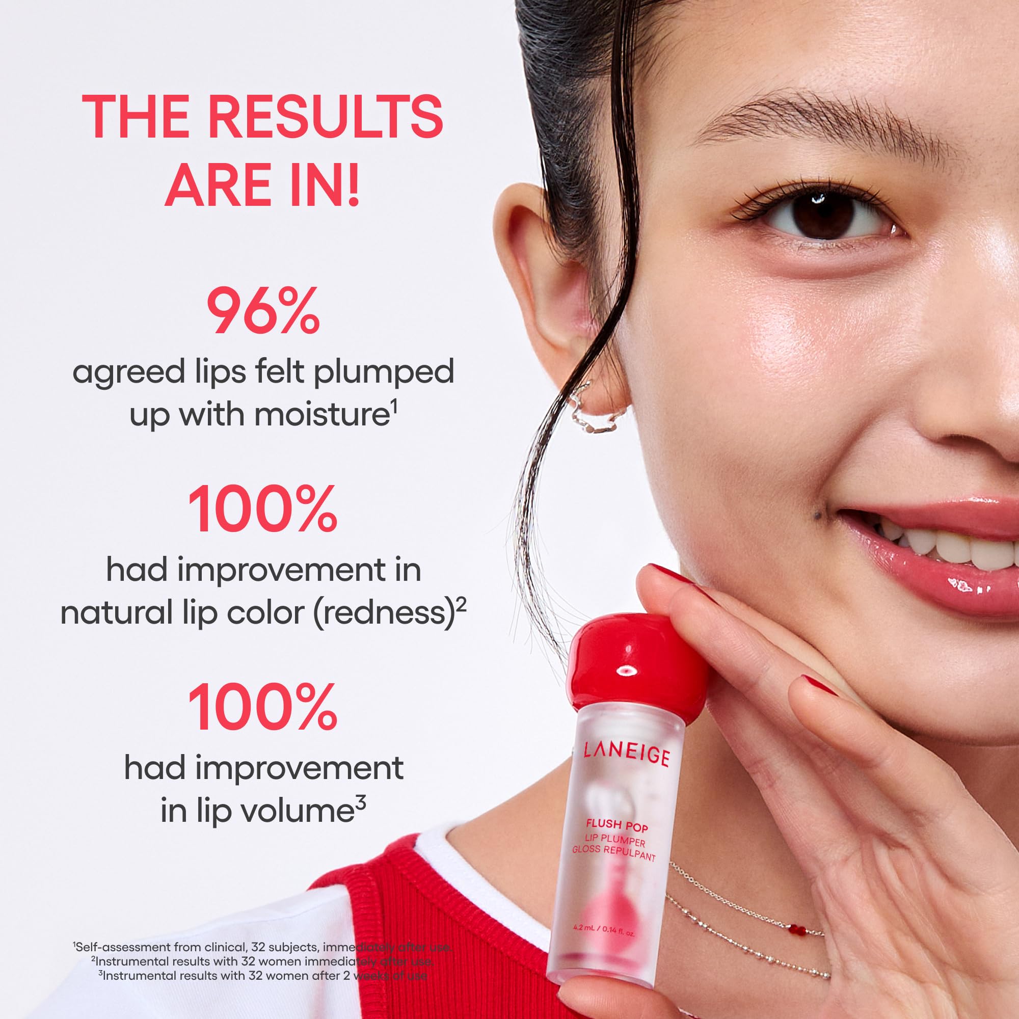 LANEIGE lifestyle image of a model applying gloss for instant polish benefit