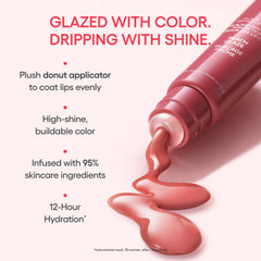 LANEIGE texture swipe showing glossy hydration and color payoff