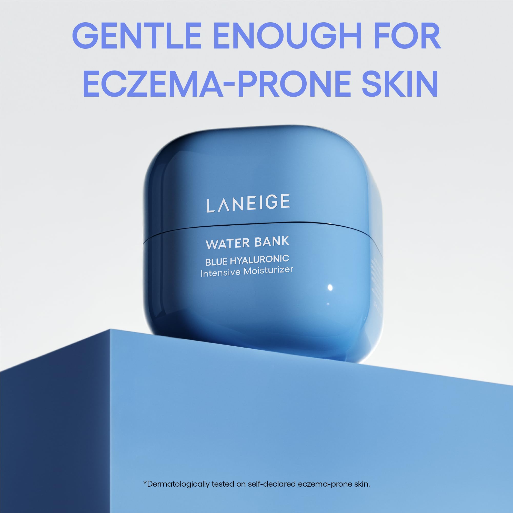 LANEIGE blue hyaluronic molecule graphic highlighting deep hydration action