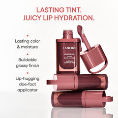 LANEIGE loop cap hooked on bag for easy access and travel convenience