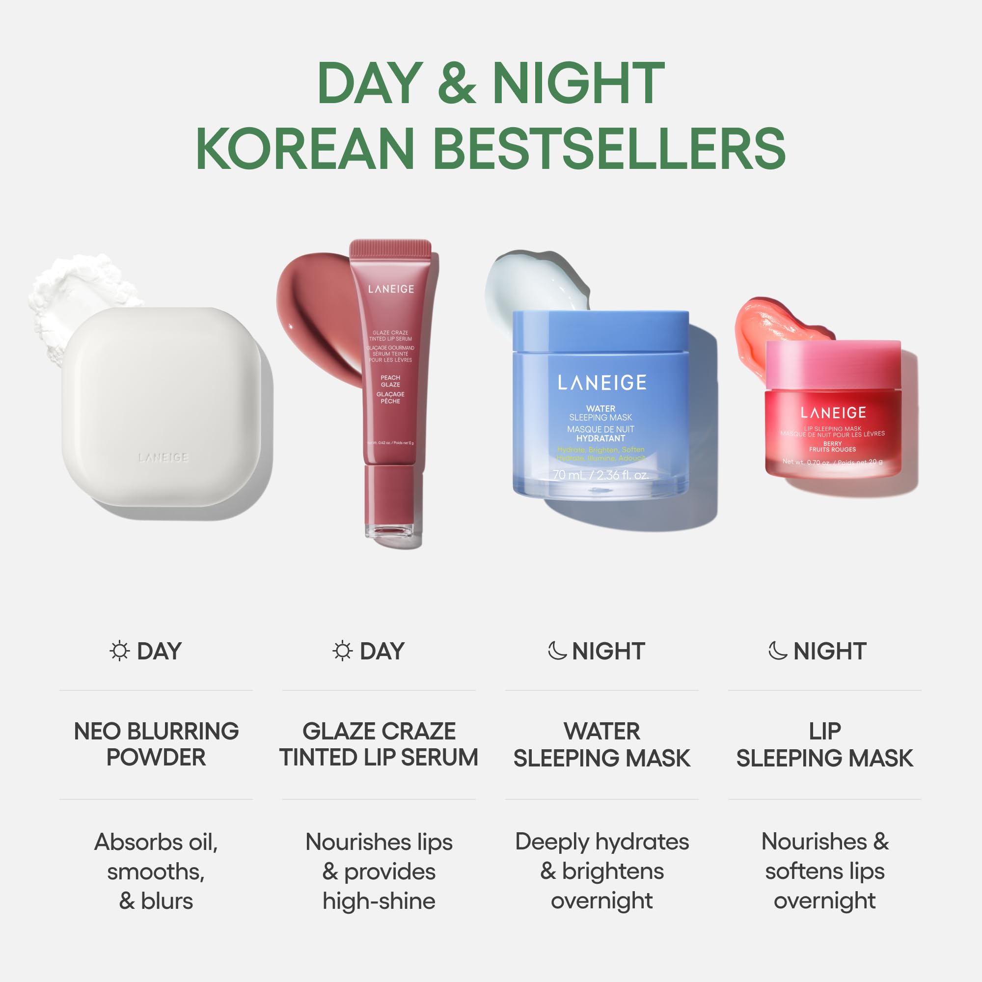 LANEIGE lifestyle scene in makeup bag illustrating everyday oil-control solution