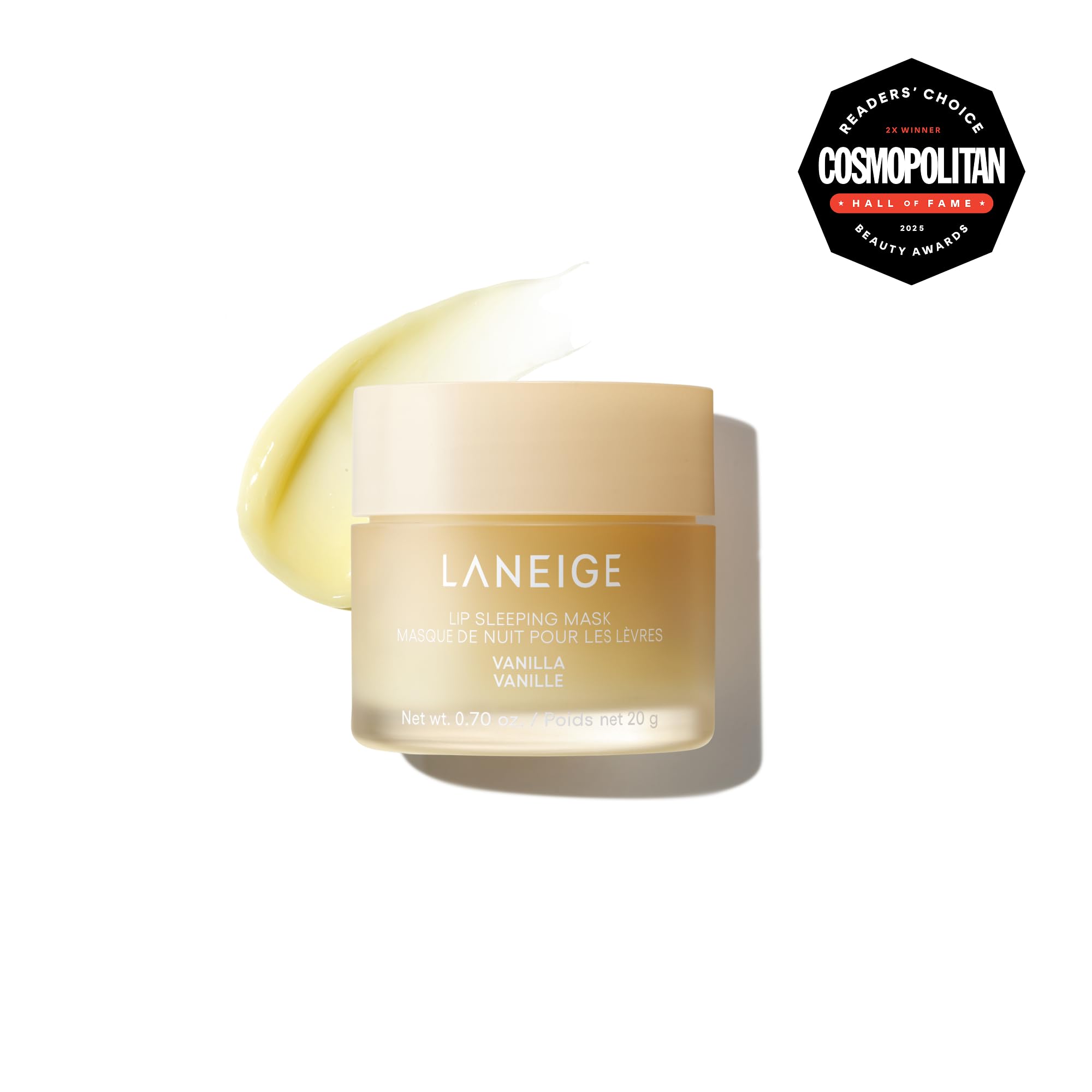 LANEIGE open jar texture close-up revealing creamy mask for overnight nourishment