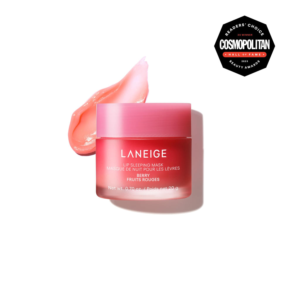 LANEIGE open jar texture close-up showing creamy mask and rich moisturizing finish