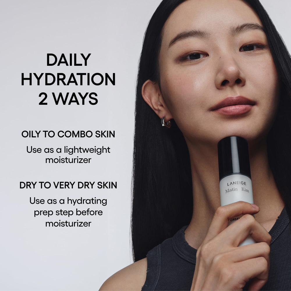 LANEIGE bottle staged in a bag to show portability and on-the-go refresh benefit