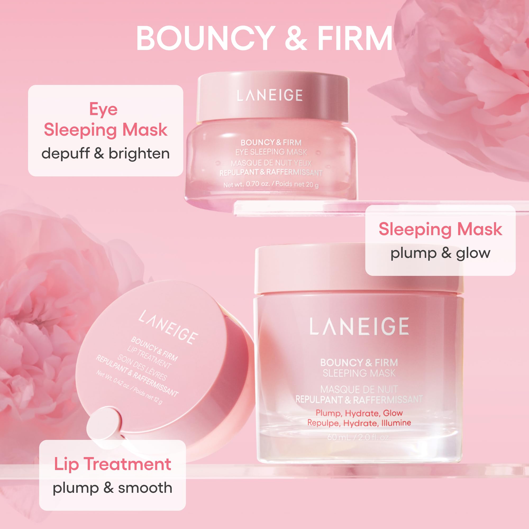 LANEIGE on nightstand lifestyle image showing nighttime repair routine benefit