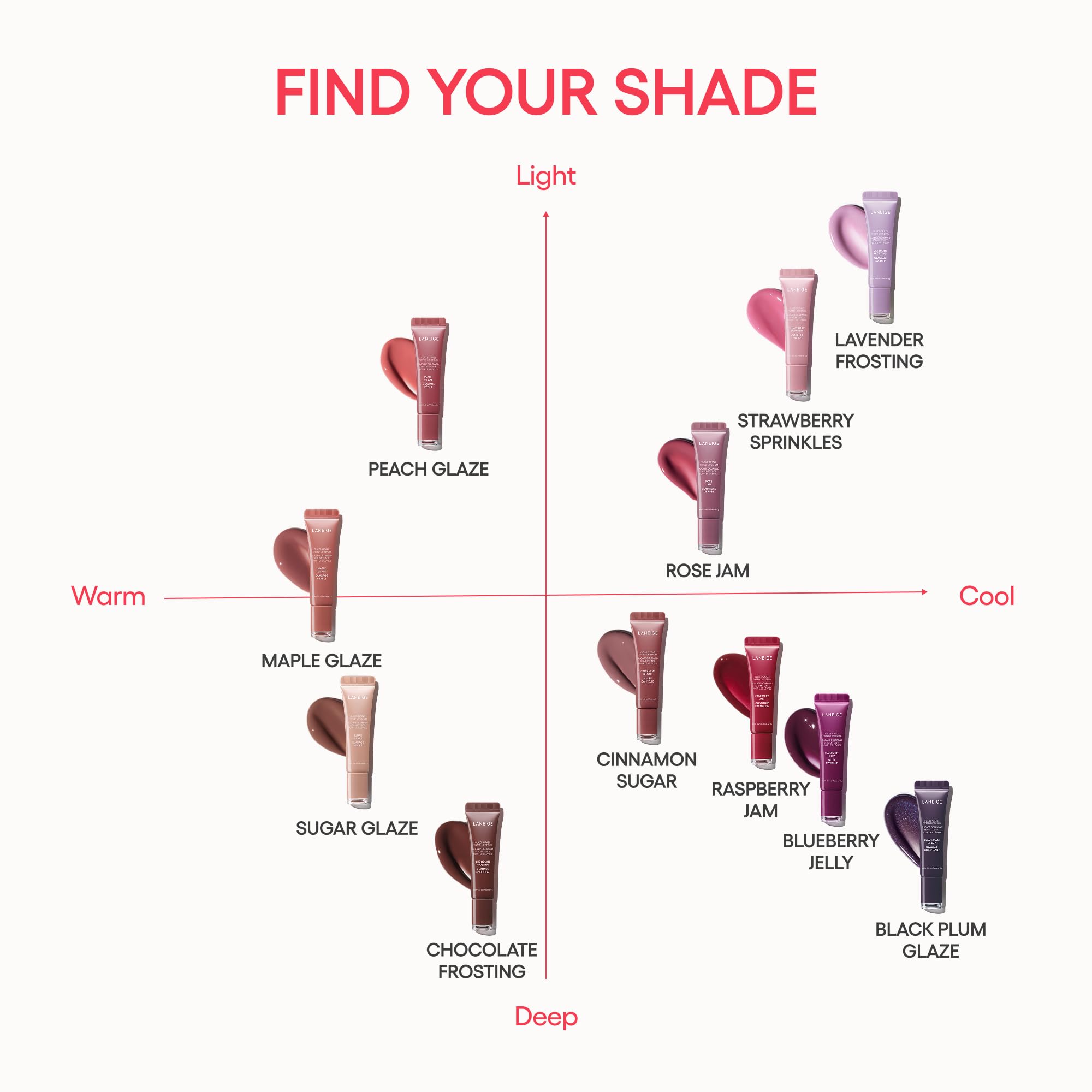 LANEIGE open cap showing applicator delivering even glossy coverage
