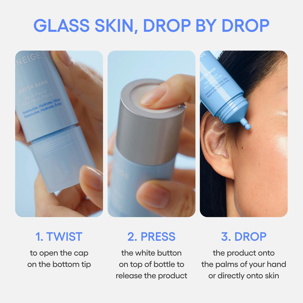 LANEIGE before and after skin texture comparison showing smoothing