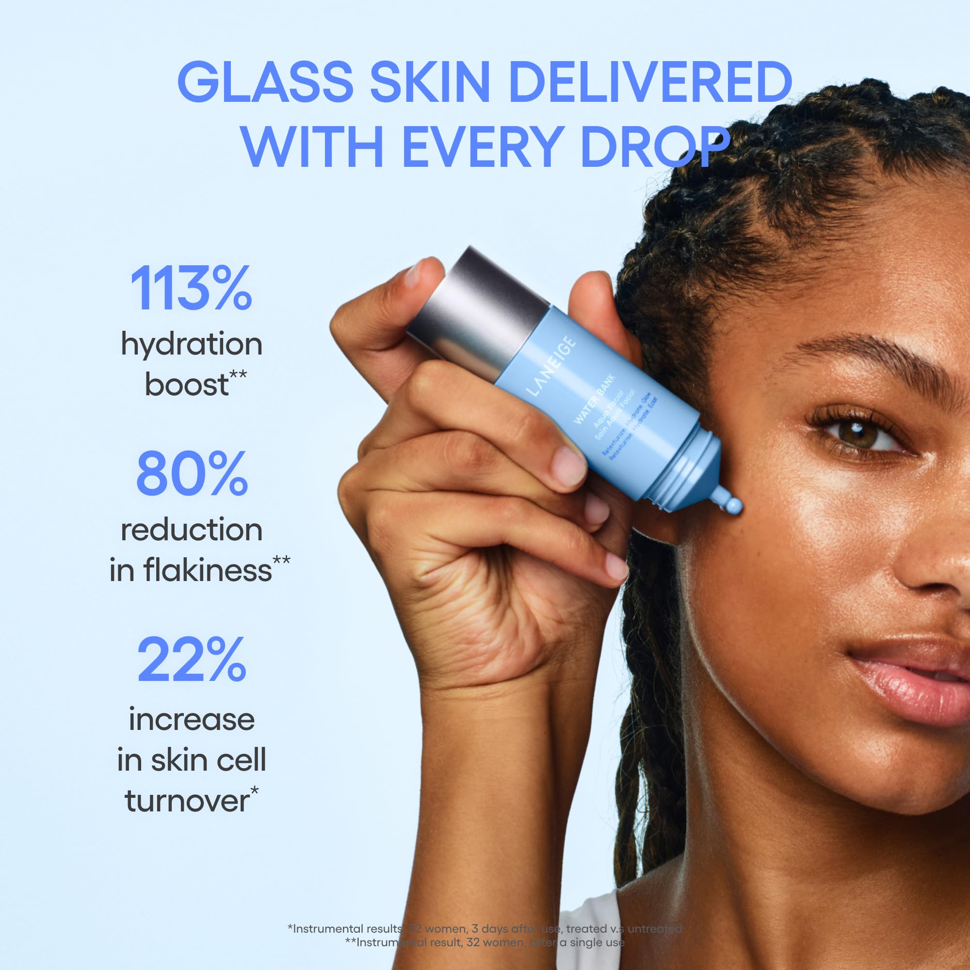 LANEIGE serum paired with moisturizer showing layered routine benefit