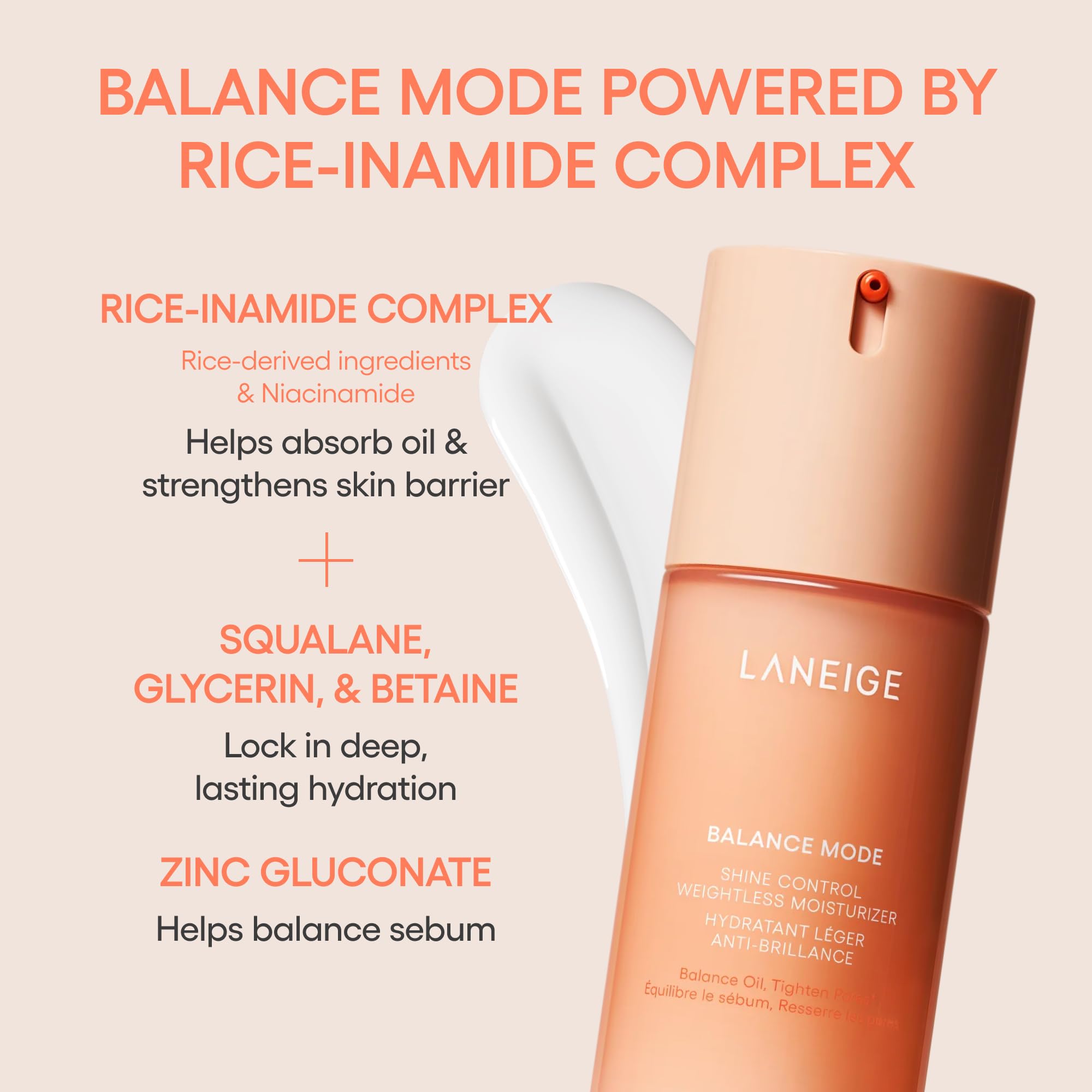 LANEIGE skin before and after visual showing reduced shine and smoother appearance benefit