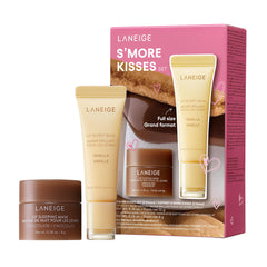 LANEIGE front packaging showing the S’more Kisses Set and benefits