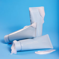 LANEIGE cleanser placed on bathroom counter conveying daily routine benefit