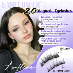 LANFLOWER applicator with lash strips positioned for easy, accurate application