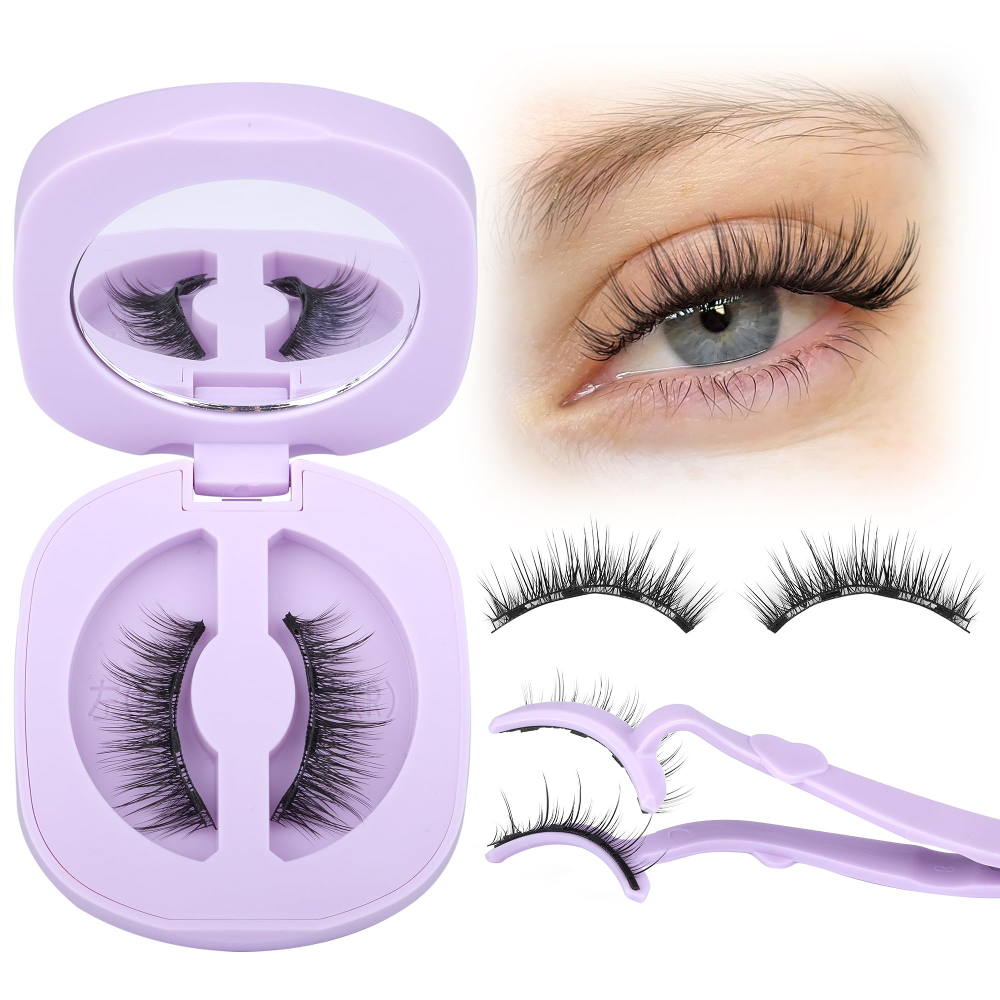 lanflower front packaging showing magnetic lashes and applicator for easy selection