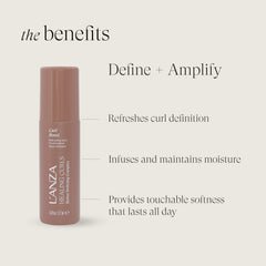 Close-up of product texture droplets on hair illustrating hydration and non-sticky finish