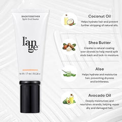 L'ANGE HAIR applying sealer to hair ends to visibly reduce frizz and split look