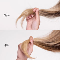 L'ANGE HAIR tube next to passport showing 1.7 oz travel-friendly convenience