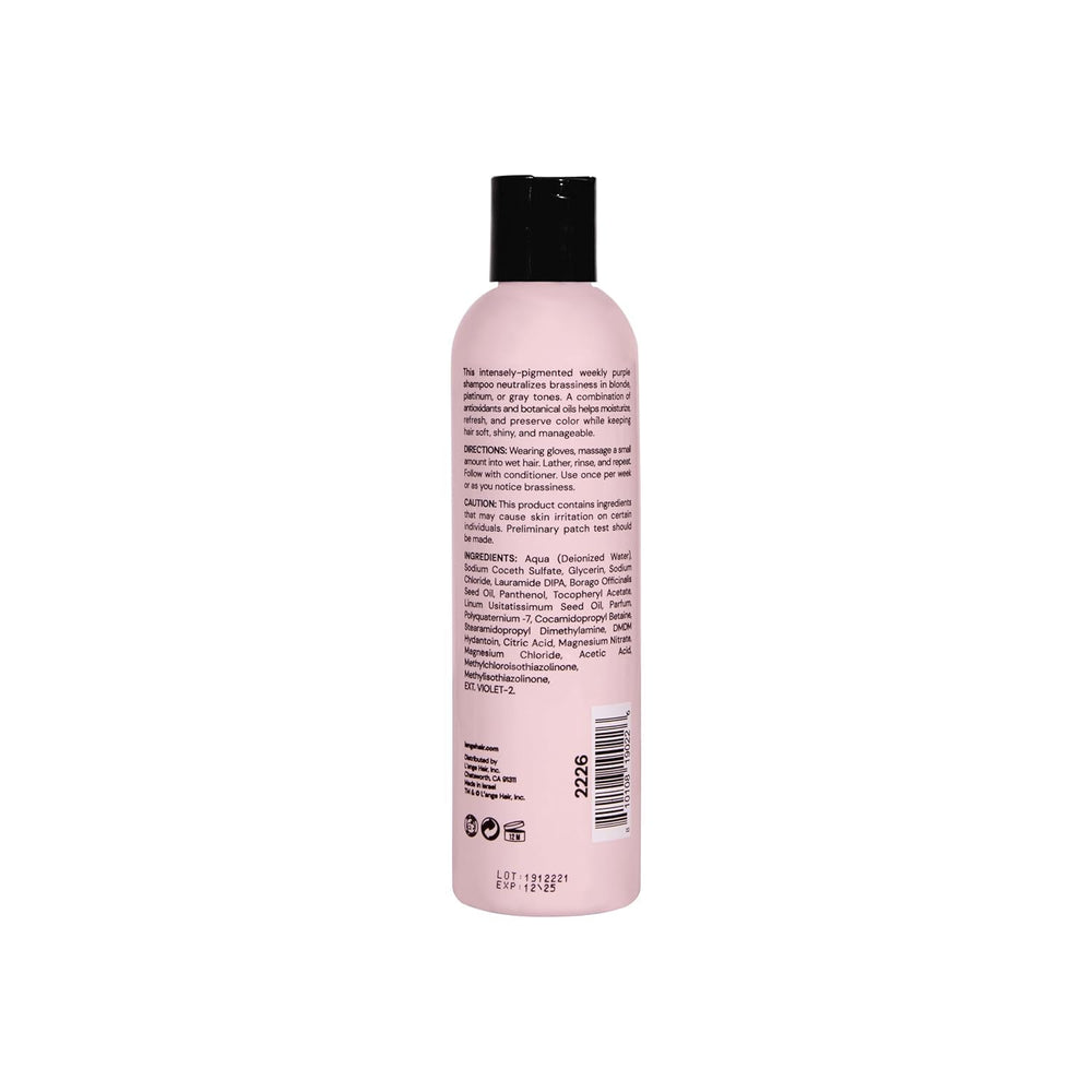 L'ANGE HAIR shampoo on bathroom shelf in lifestyle setting for routine